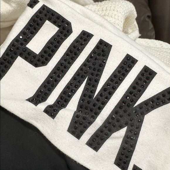 RARE Victoria's Secret PINK Embellished Fold Over Yoga Pants - Picture 4 of 4